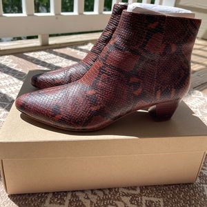 Madewell portia boots in snake-embossed leather